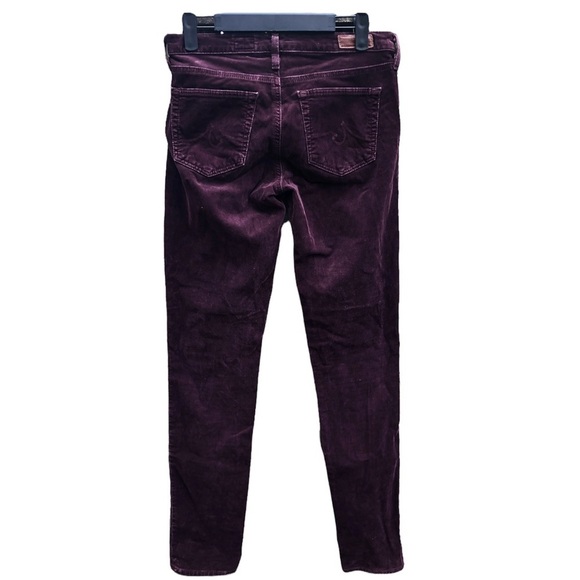 AG ADRIANO GOLDSCHMIED THE PRIMA BURGUNDY CORDUROY MID RISE CIGARETTE PANTS - Picture 5 of 8